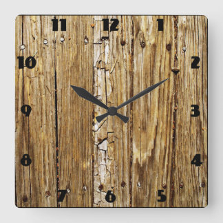 Weathered Wooden Deck Wall Clock