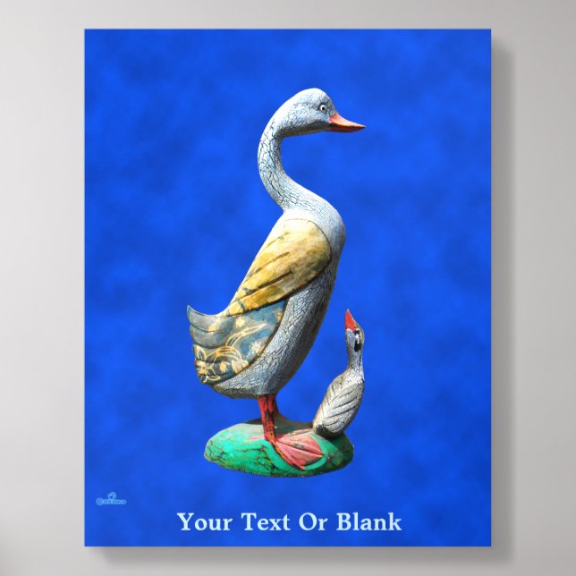 Weathered Wooden Ducks Acrylic Photo Tile (Front Set)