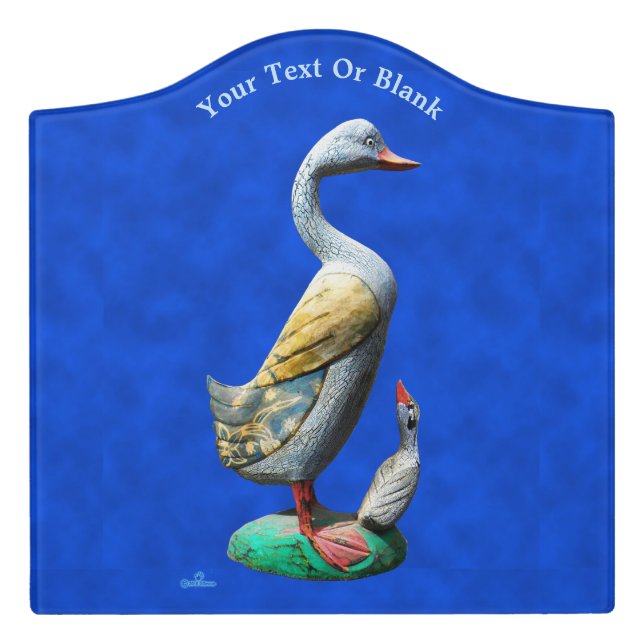 Weathered Wooden Ducks Door Sign (Large Crest Front)