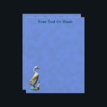 Weathered Wooden Ducks Letterhead<br><div class="desc">A painted,  carved wooden duck with her duckling,  heavily weathered,  on a blue background. Customize by adding your own text.</div>
