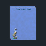 Weathered Wooden Ducks Letterhead<br><div class="desc">A painted,  carved wooden duck with her duckling,  heavily weathered,  on a blue background. Customize by adding your own text.</div>