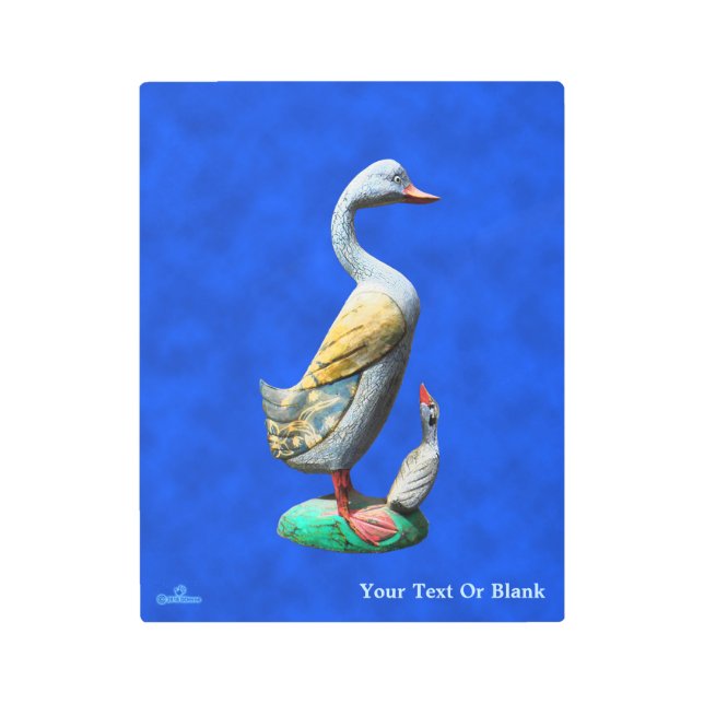 Weathered Wooden Ducks Metal Print (Front)