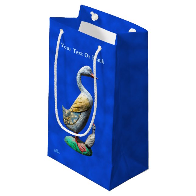 Weathered Wooden Ducks Small Gift Bag (Front Angled)