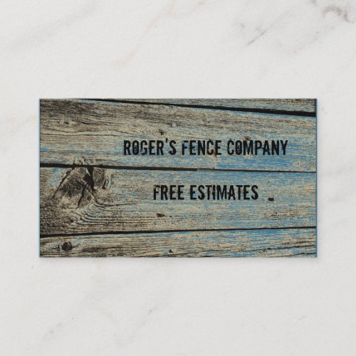 Weathered Wooden Fence Pickets with Nails  Knots Business Card