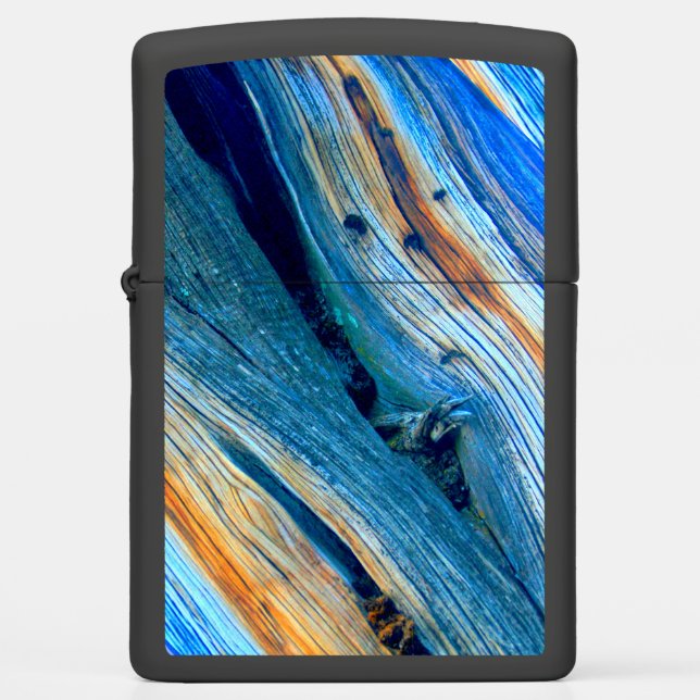 weatheredblue juniper wood zippo lighter (Front)