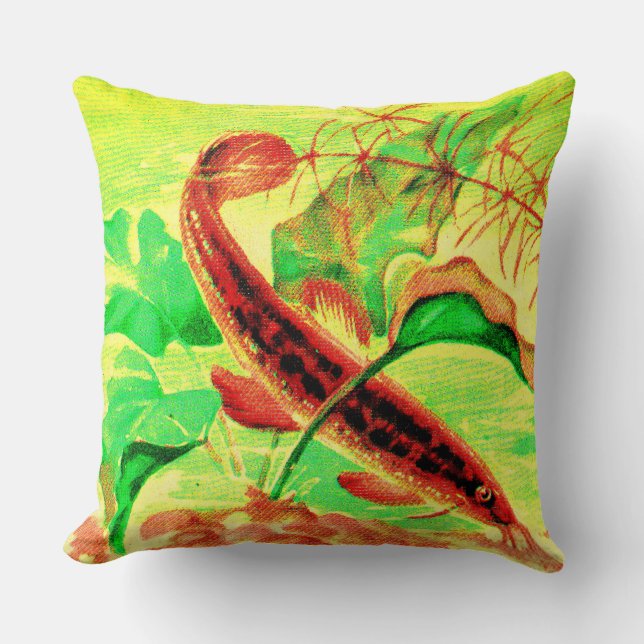 weatherfish print throw pillow (Front)