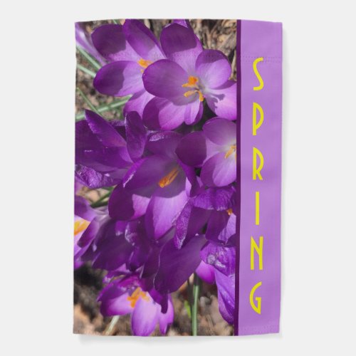 Weatherproof Crocus Purple Garden Flag Spring