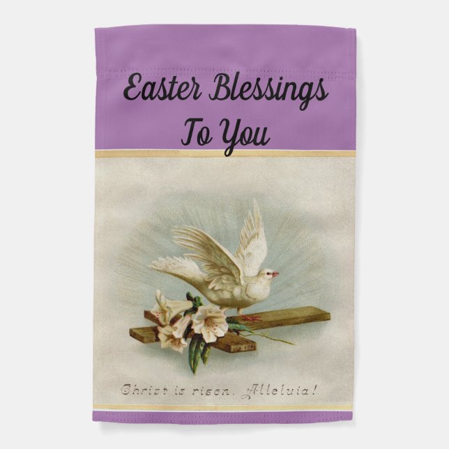 Weatherproof Dove And Cross Garden Flag (Front)