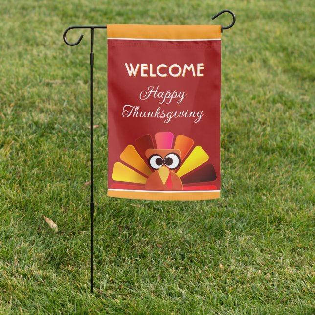 Weatherproof Fun Thanksgiving Garden Flag (In SItu)