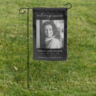 Weatherproof Funeral Memorial Photo Cemetery Garden Flag