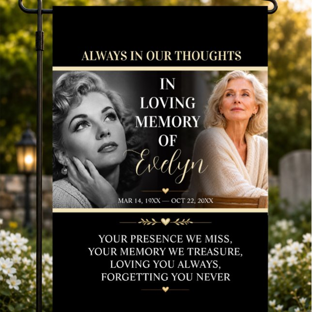 Weatherproof Funeral Memorial Tribute Personalized Garden Flag (Creator Uploaded)