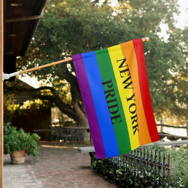 Weatherproof House Flag - LGTBQI Pride Flag City (In SItu)