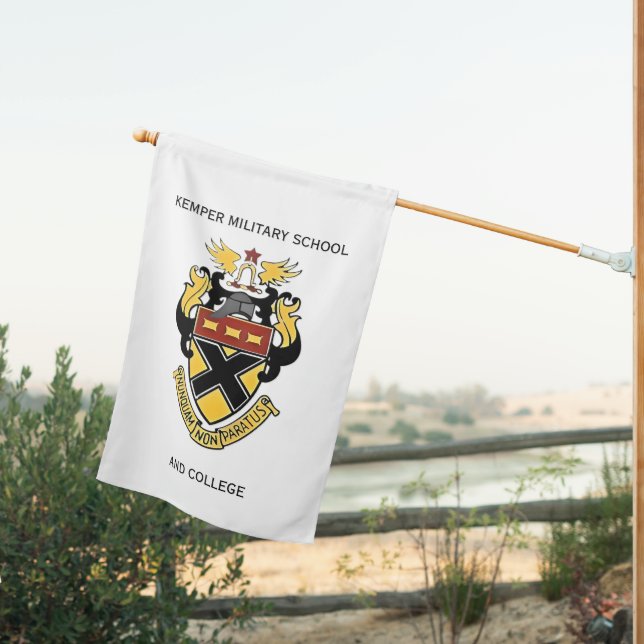 Weatherproof Kemper Crest & School Name House Flag (Insitu (Back))