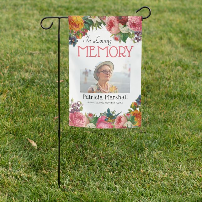 Weatherproof Memorial Floral Garden Flag (In SItu)