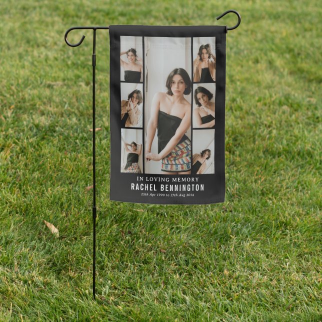Weatherproof Memorial Tribute Photo Collage Garden Flag (In SItu)