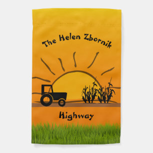 Weatherproof Personalized Farm Road Garden Flag