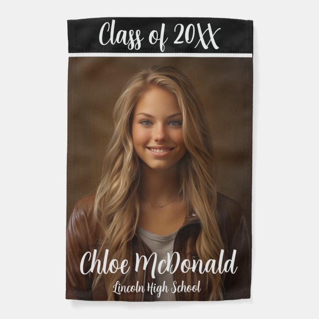 Weatherproof Personalized Graduation Garden Flag (Front)