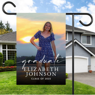 Weatherproof Personalized Graduation Photo Garden Flag