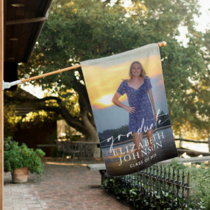 Weatherproof Personalized Graduation Photo House Flag