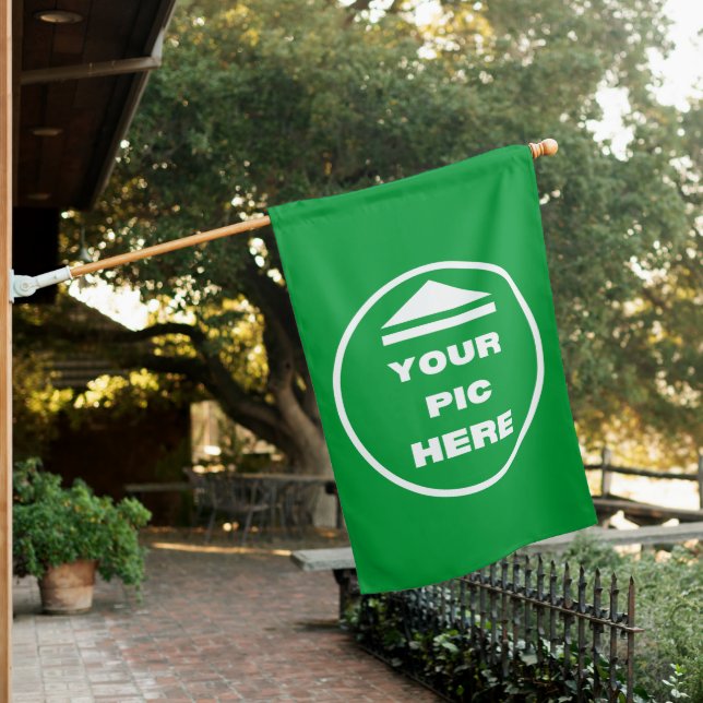 Weatherproof Personalized House Flag - Add image (In SItu)