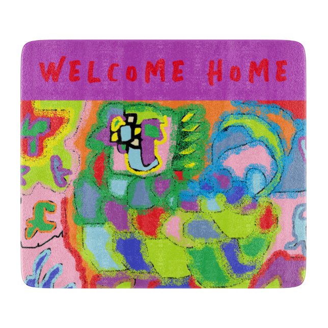 Weatherproof Personalized House Flag Cutting Board (Front)