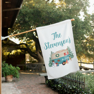 Weatherproof Personalized House Flag Name Holiday