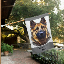 Weatherproof Personalized House FlagGerman Shephed