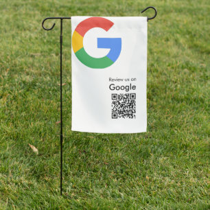 Weatherproof Personalized Scan to Review Google QR Garden Flag