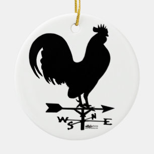 Weathervane Rooster Ceramic Ornament