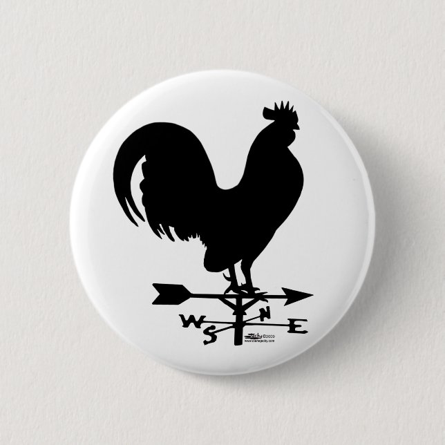 Weathervane Rooster Pinback Button (Front)