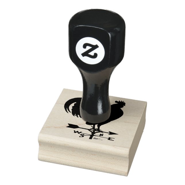Weathervane Rooster Rubber Stamp (Stamp)