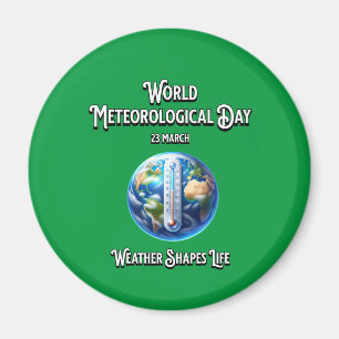 Weathr Shapes Life. World Meteorological Day. Magnet