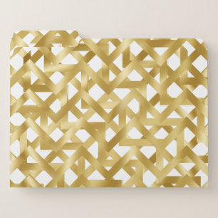 Weave gold symmetrical basket abstract foil file folder