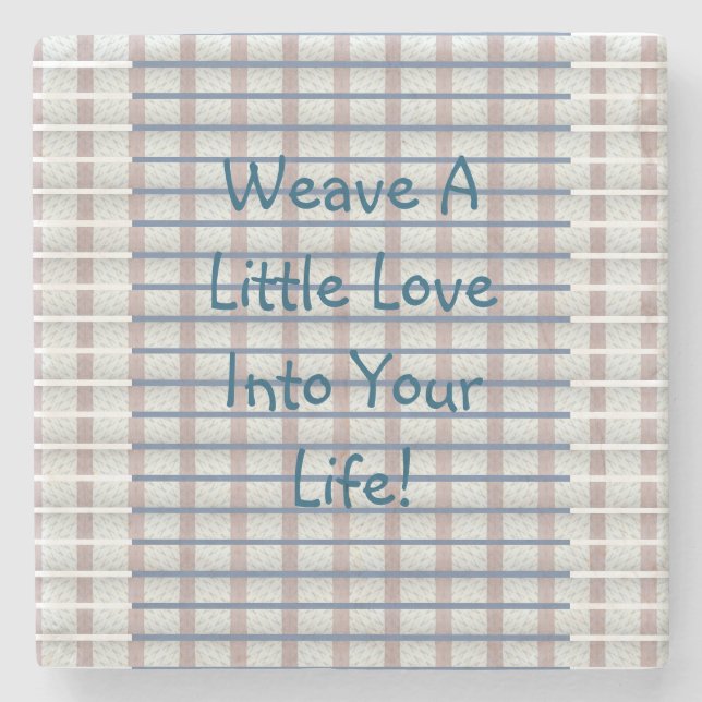 Weave Love   Stone Coaster (Front)