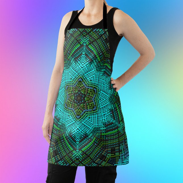 Weave Mandala Blue and Green Apron (Creator Uploaded)