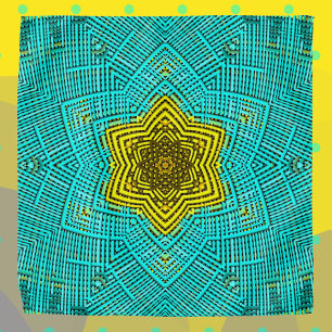 Weave Mandala Blue and Yellow Bandana