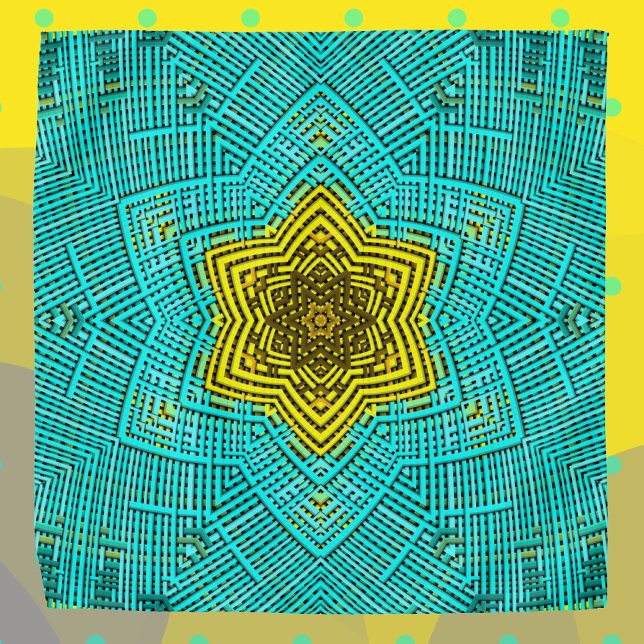 Weave Mandala Blue and Yellow Bandana (Creator Uploaded)