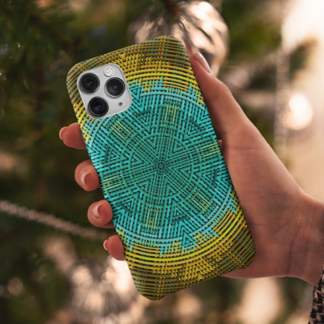 Weave Mandala Blue and Yellow Case-Mate iPhone Case (Creator Uploaded)