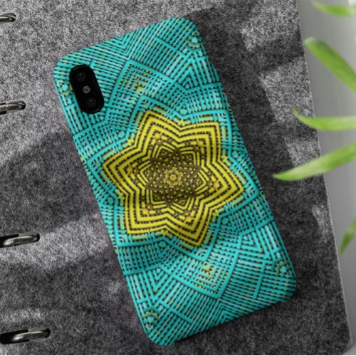 Weave Mandala Blue and Yellow iPhone 11 Case