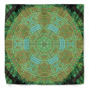 Weave Mandala Green and Orange Bandana