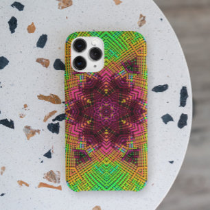 Weave Mandala Green Orange and Pink iPhone 11 Case