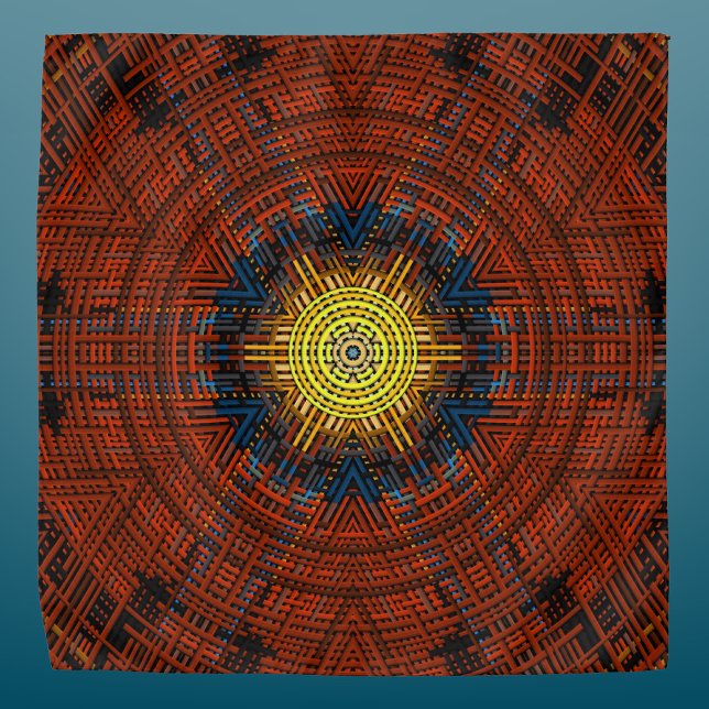 Weave Mandala Orange Yellow and Blue Bandana (Creator Uploaded)