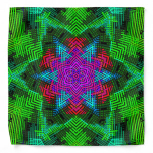 Weave Mandala Pink Blue and Green Bandana