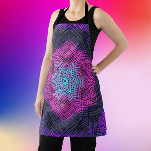 Weave Mandala Pink Purple and Blue Apron