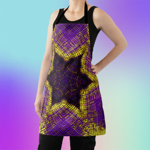 Weave Mandala Purple and Yellow Apron