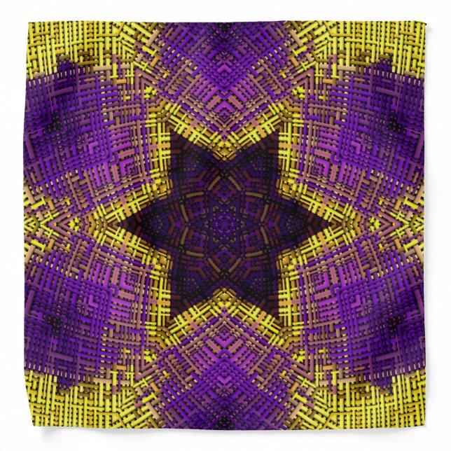Weave Mandala Purple and Yellow Bandana (Front)