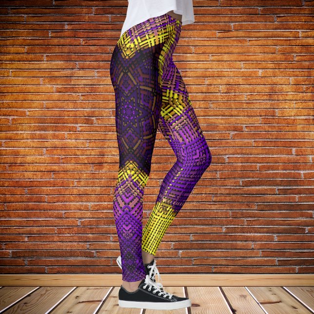 Weave Mandala Purple and Yellow Leggings (Creator Uploaded)