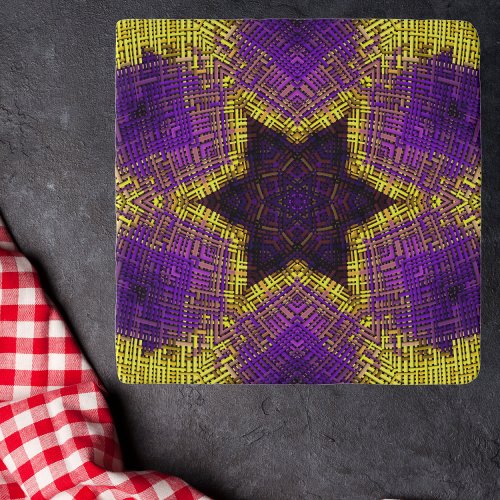 Weave Mandala Purple and Yellow Trivet