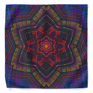 Weave Mandala Purple Yellow Red and Blue Bandana