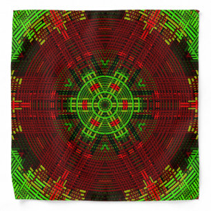 Weave Mandala Red and Green Bandana